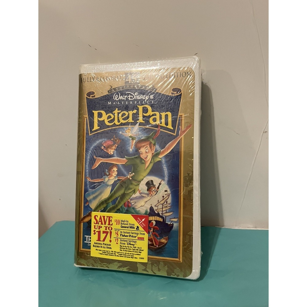 Walt Disney's Masterpiece Peter Pan VHS, 1998, 45th Anniversary Limited Edition